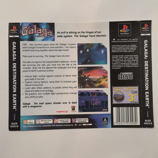 Galaga: Backcover